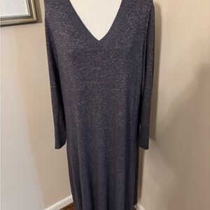 Soma V-Neck Nightgown. Navy & Grey space dye pattern. Super soft and comfy. Sz L